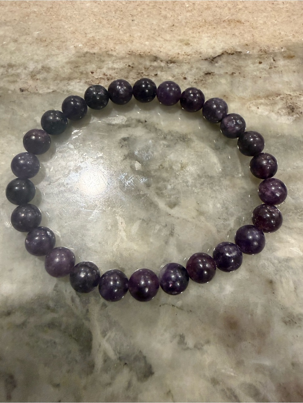 Amethyst Purple Beaded Stretch Bracelet - Women Jewelry